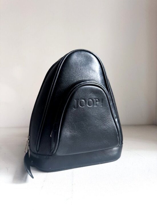 Vintage Joop Black Leather Small Convertible Backpack main image 7